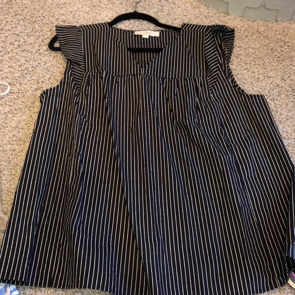 Black and white stripes blouse